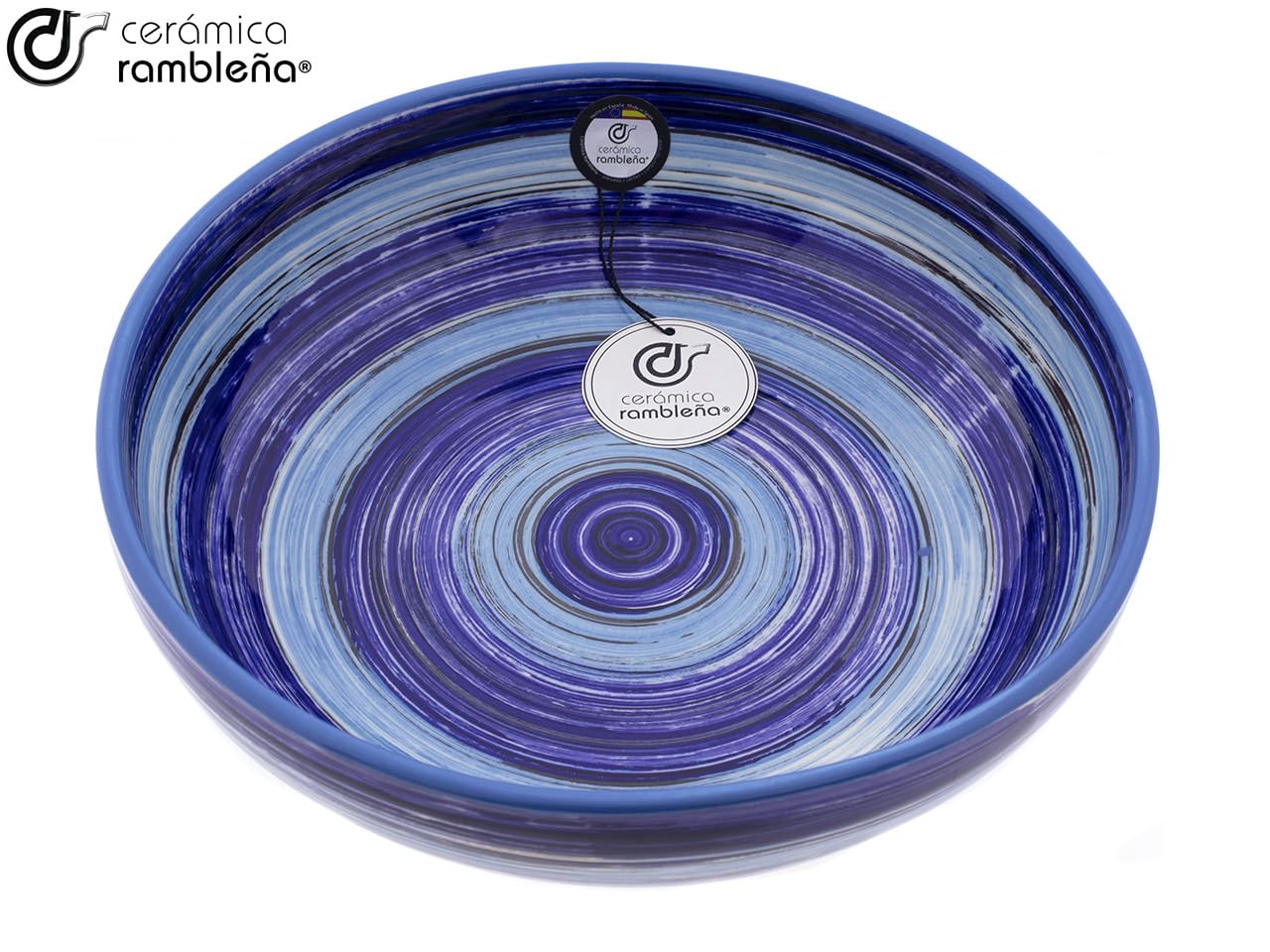 CERÁMICA RAMBLEÑA | Ensaladera cerámica | Ensaladeras originales | Conjunto x2 Ensaladeras decoración Flores - Modelo 25 | Decoración 100% hecho a