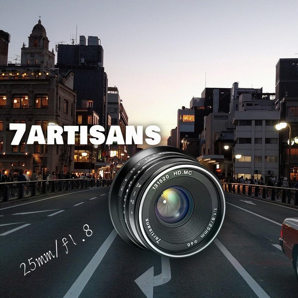 7artisans 25mm F1.8 Manueller Fokus Prime Fixiertes Objektiv für Olympus Micro Four Thirds MFT m4/3 Kameras - Schwarz