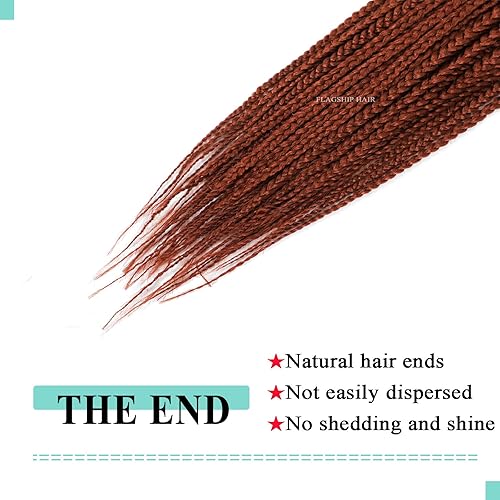 Miniatura 5 de Cabello de Ganchillo con Trenzas de Caja de 18 Pulgadas, 8 Paquetes, Color 350 Jengibre, Trenzas de Caja de Diosa de Cabello de Ganchillo