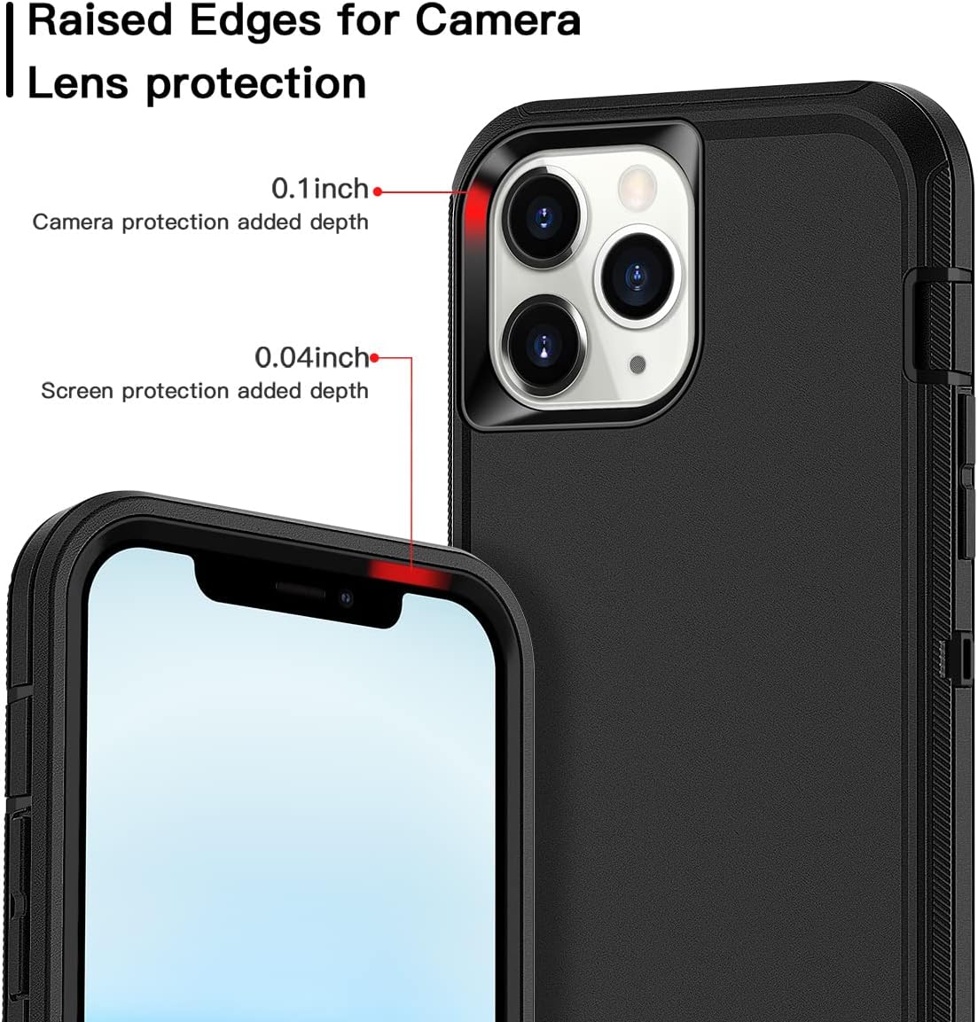 I-HONVA for iPhone 11 Pro Case Shockproof Dust/Drop Proof 3-Layer Full Body Protection [Without Screen Protector] Rugged Heavy Duty Durable Cover Case for Apple iPhone 11 Pro 5.8 Inch,Black