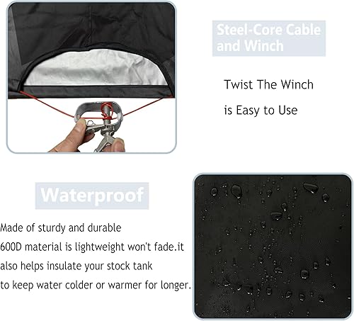 Miniatura 4 de Sobana Cubierta redonda de acero para piscina de 7 a 8 pies, cubiertas impermeables resistentes para piscina, cuerda de alambre y diseño de