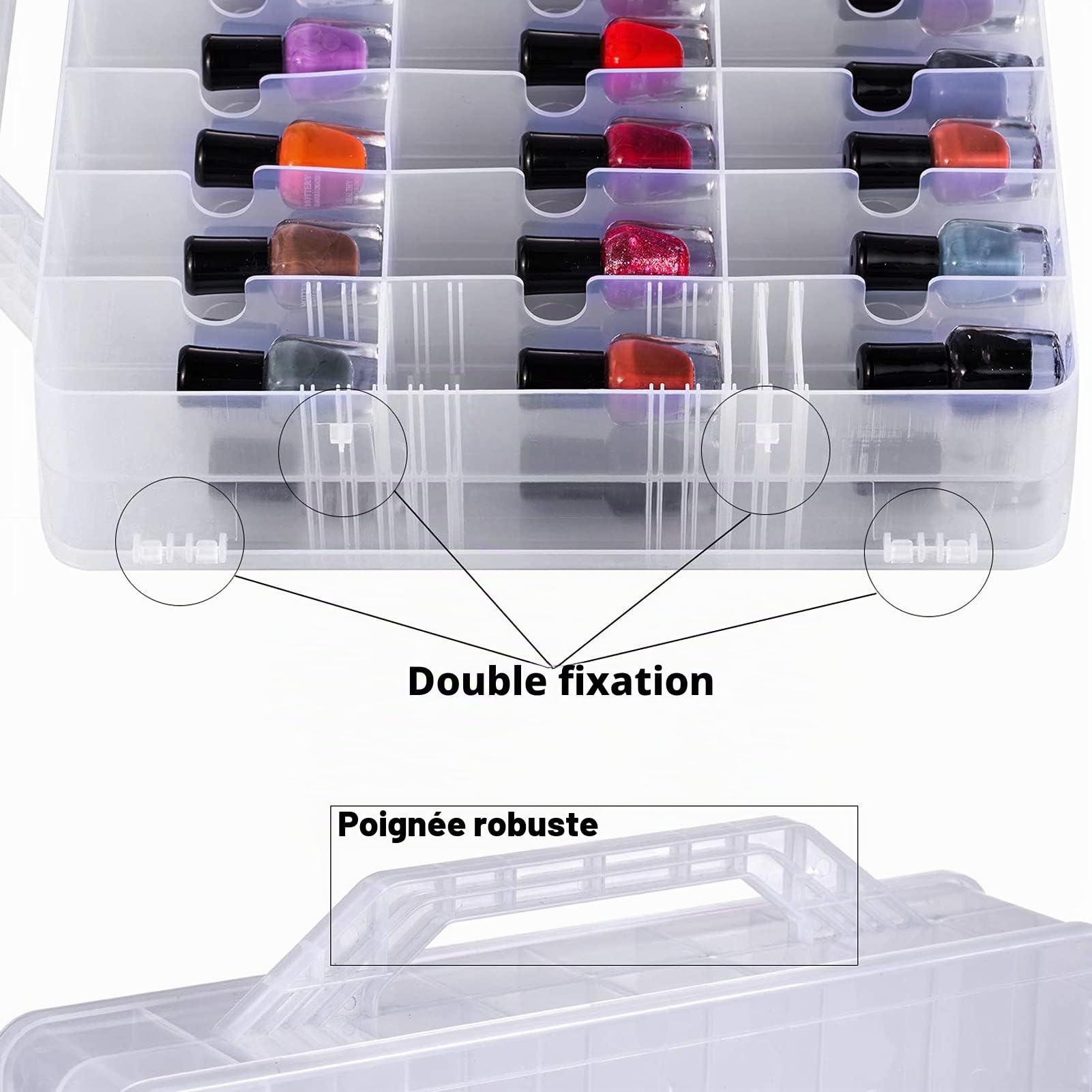 Étui Rangement 48 Bouteilles Vernis À Ongles Transparent