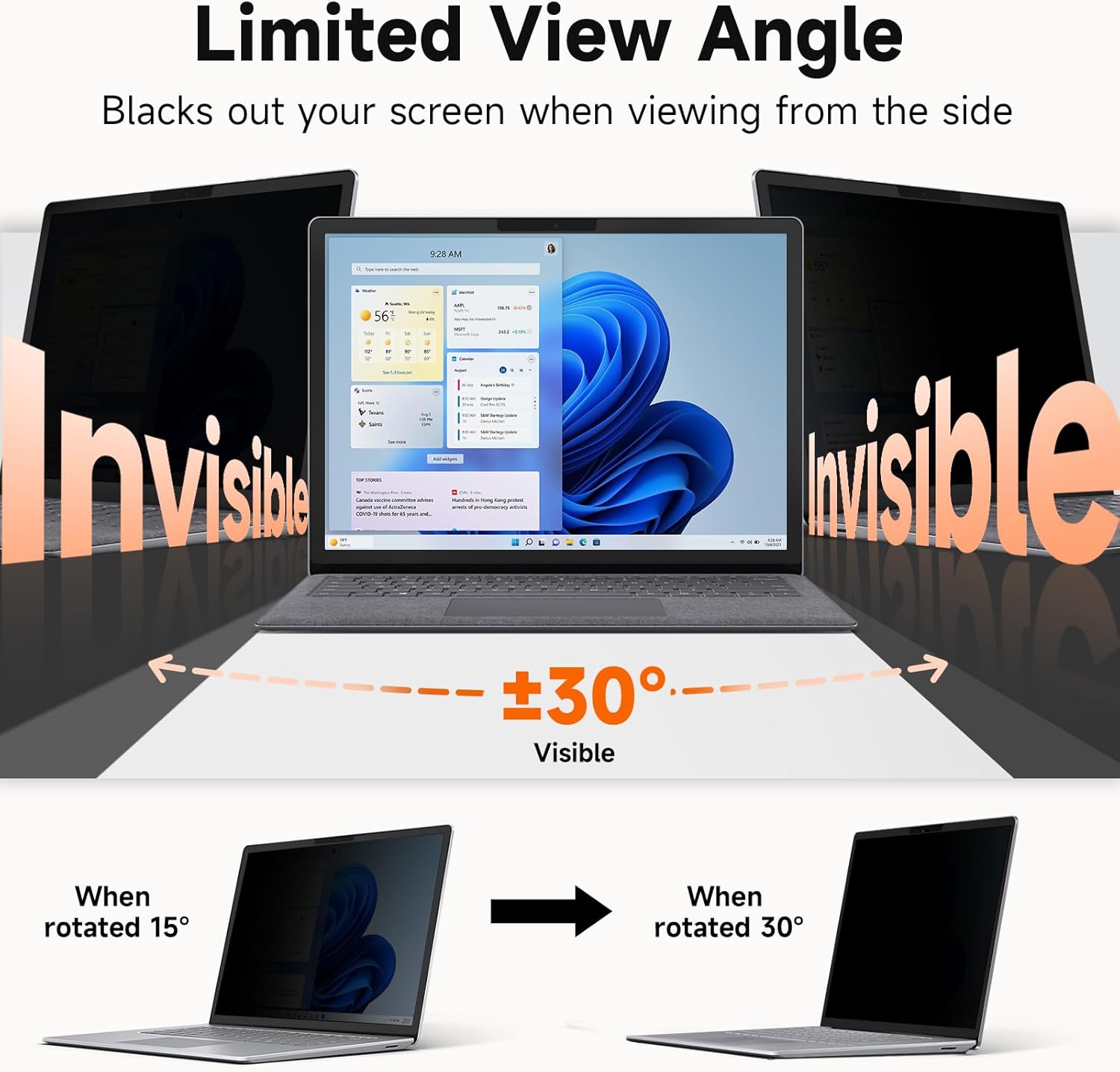 Mamol Upgrade Privacy Screen for Microsoft Surface Laptop 1/2/3/4/5 th Gen 13.5 inch, Fully Removable Anti Spy Glare Blue Light Filter, Surface Laptop Privacy Screen Protector 13.5 in Surface Laptop 1/2/3/4/5th 13.5in image 2 of 9 B0CSVRPXR6