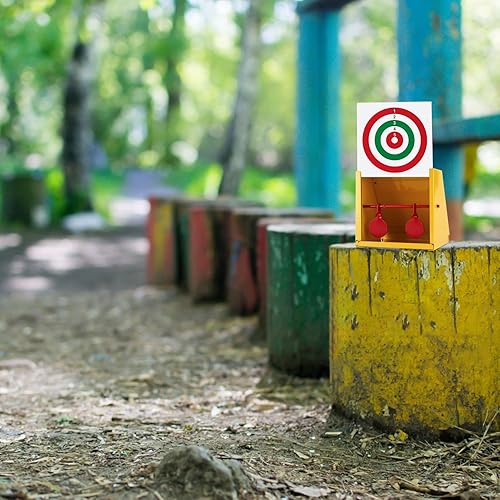 Miniatura 7 de Trampa para pistola BB, objetivo de Airsoft, objetivo de pistola de pellets, con 10 objetivos de papel, siluetas de metal restablecidas, objetivos