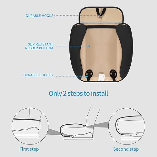 Miniatura 7 de Juego completo de fundas de asiento de automóvil de cuero de microfibra, incluye protector de asiento delantero y trasero, fundas interiores de