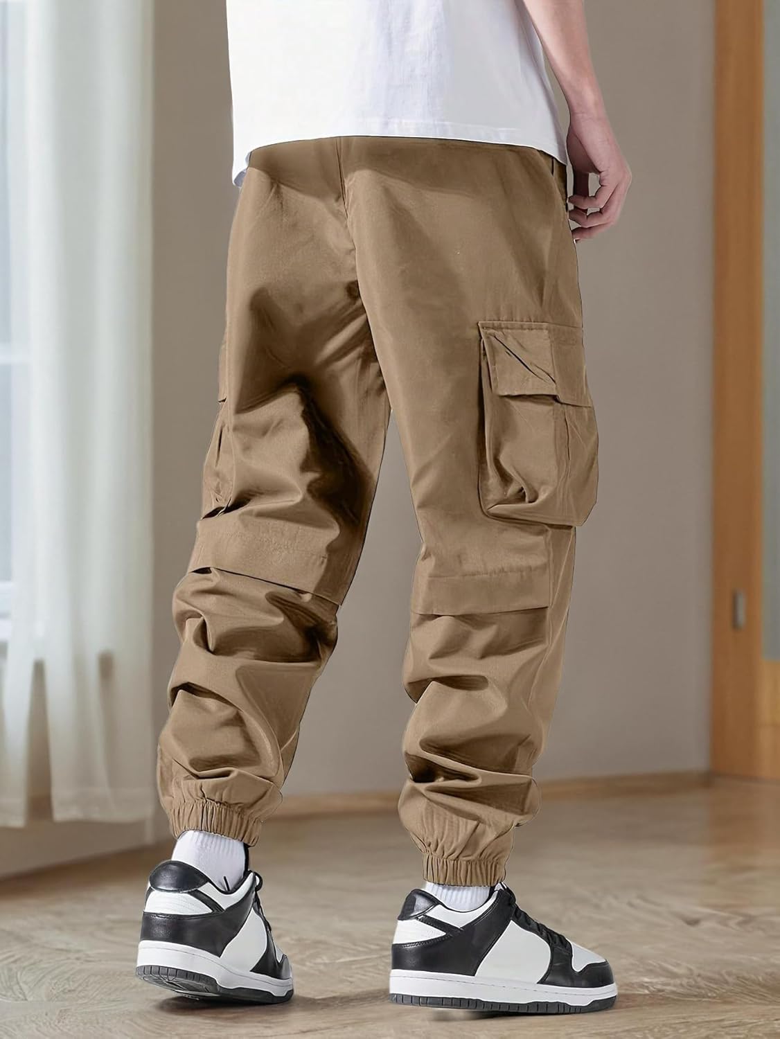 Boys Cargo Pants High Waist Baggy Pants Work Trousers with Multi Pockets Casual Workwear Jogger Sweatpants for 8-12Y - Image 4