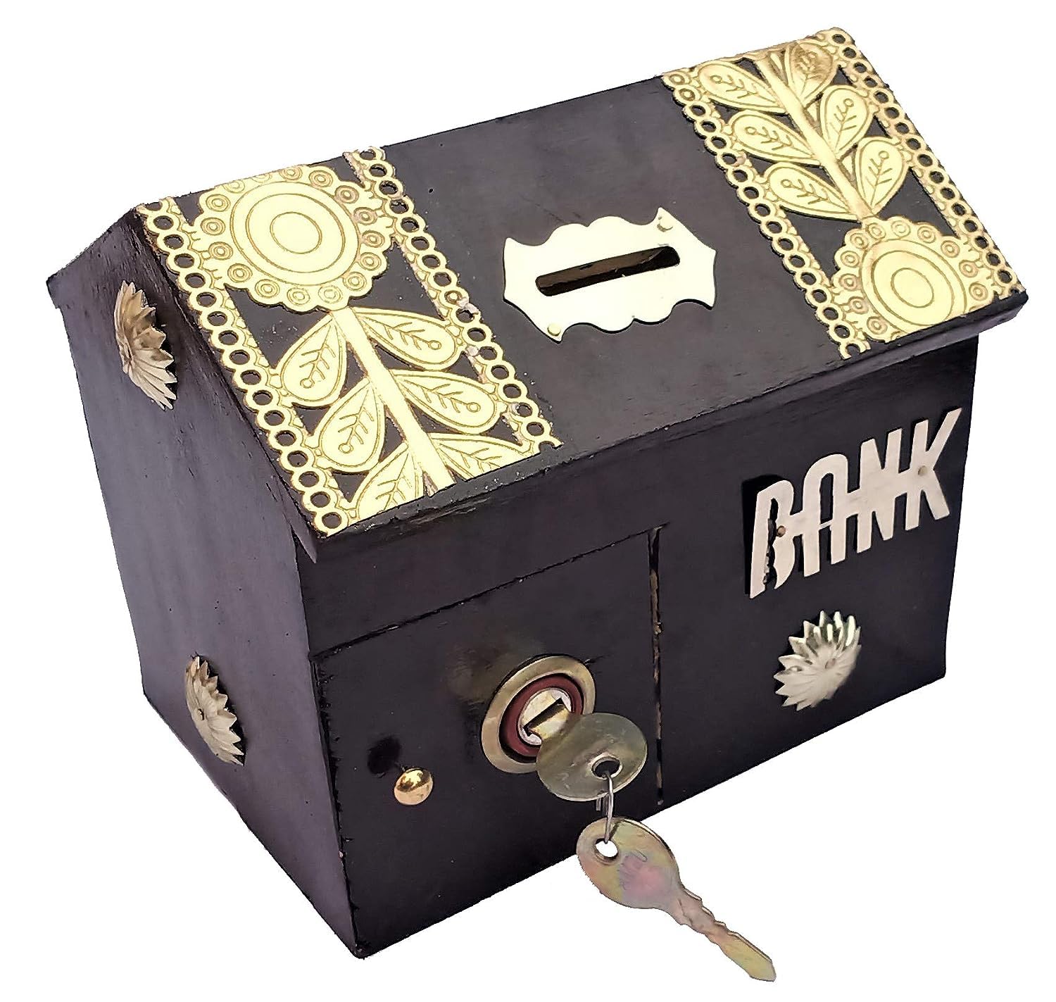 Selfmade® Beautifully Wooden Hut Shaped Money Box with Lock Piggy Bank Coin Box Black Storage Bank for Kids and Adults Wooden Piggy Bank | Wooden Money Box | Wooden Coin Box (B09GVRLQ46) Amazon Price History, Amazon Price Tracker