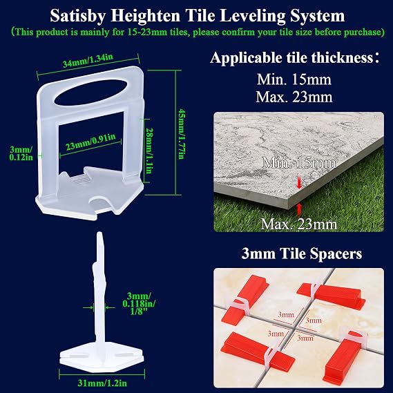 Tile Leveling System for 20mm Thickness,3mm Tile Leveling Spacers