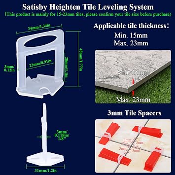 Tile Leveling System for 20mm Thickness,3mm Tile Leveling Spacers