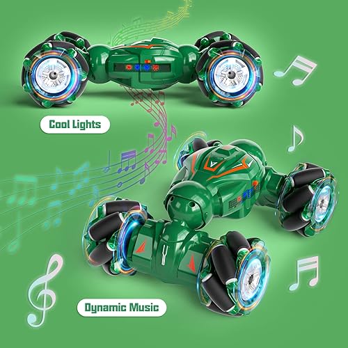 Miniatura 2 de Coche de acrobacias a control remoto, sensor de gestos, juguete de coche de acrobacias para niños de 6 7 8 9 10 11 12 años, 2.4GHz 4WD RC doble cara