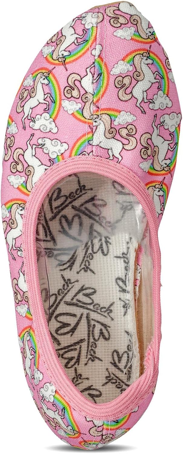Zapatillas De Gimnasia Para Niñas Beck Papillon - Suela De Goma, Sin Cierre, Diseño Cómodo Y Flexible
