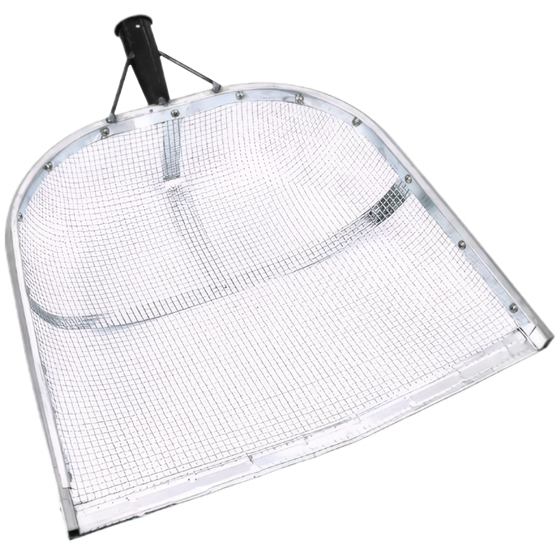 Tamiz de Suelo Pala de jardín portátil con Fugas Tamiz de Arena de Acero Inoxidable Abono agrícola de Malla de 0, 8x0, 8 cm con Mango Corto Suelo Resistente para jardinería