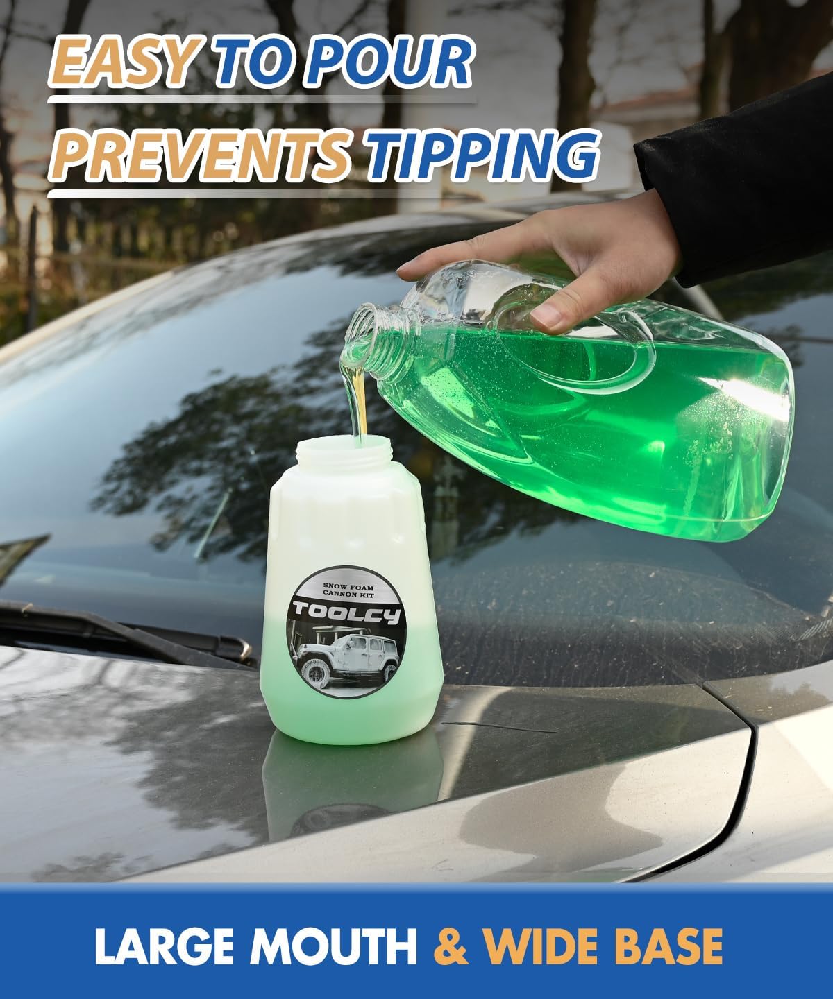 TOOLCY Foam Cannon Kit with Pressure Washer Gun 5000 PSI, 5 Nozzle Tips, 1/4" Quick Connector, 1L Bottle, Quick Release, Industrial Grade