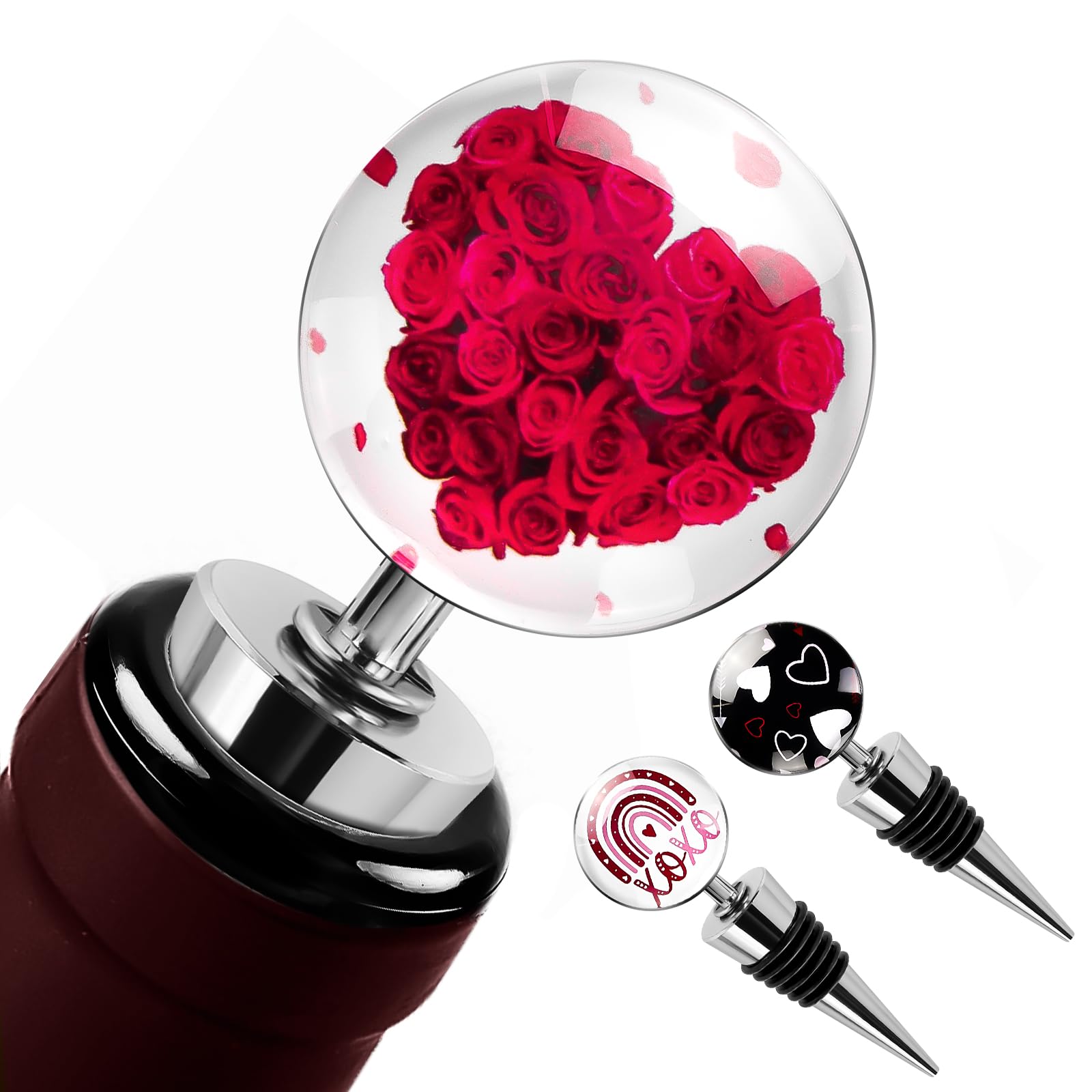 Set Di 3 Tappi Per Bottiglie Di Vino Ohok In Acciaio Inox Con Decorazione Elefante - Riutilizzabili