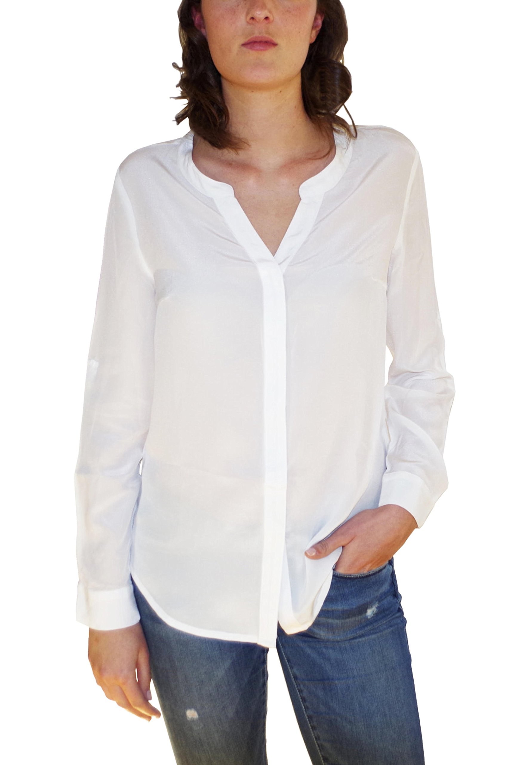 Posh Gear Donna Blusa Camicetta 100% Seta