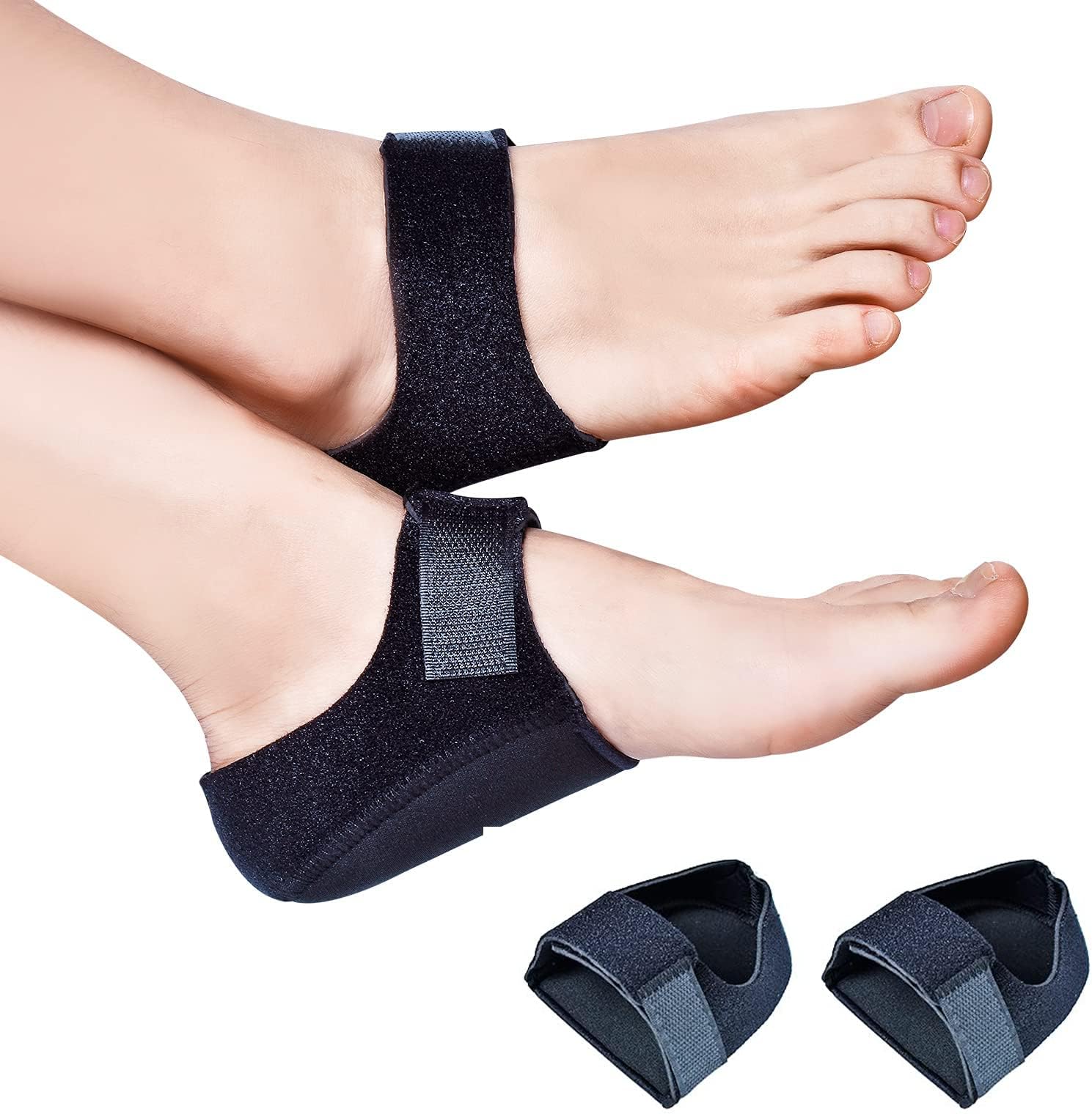 Heel Cushion, Plantar Fasciitis Socks with Arch Support, Gel Heel Cups for Heel Pain Plantar Fasciitis, Heel Pads Great forAching Feet, Bone spur,Cracked Heel Repair,Relieve Pain Fast (1Pair Black)