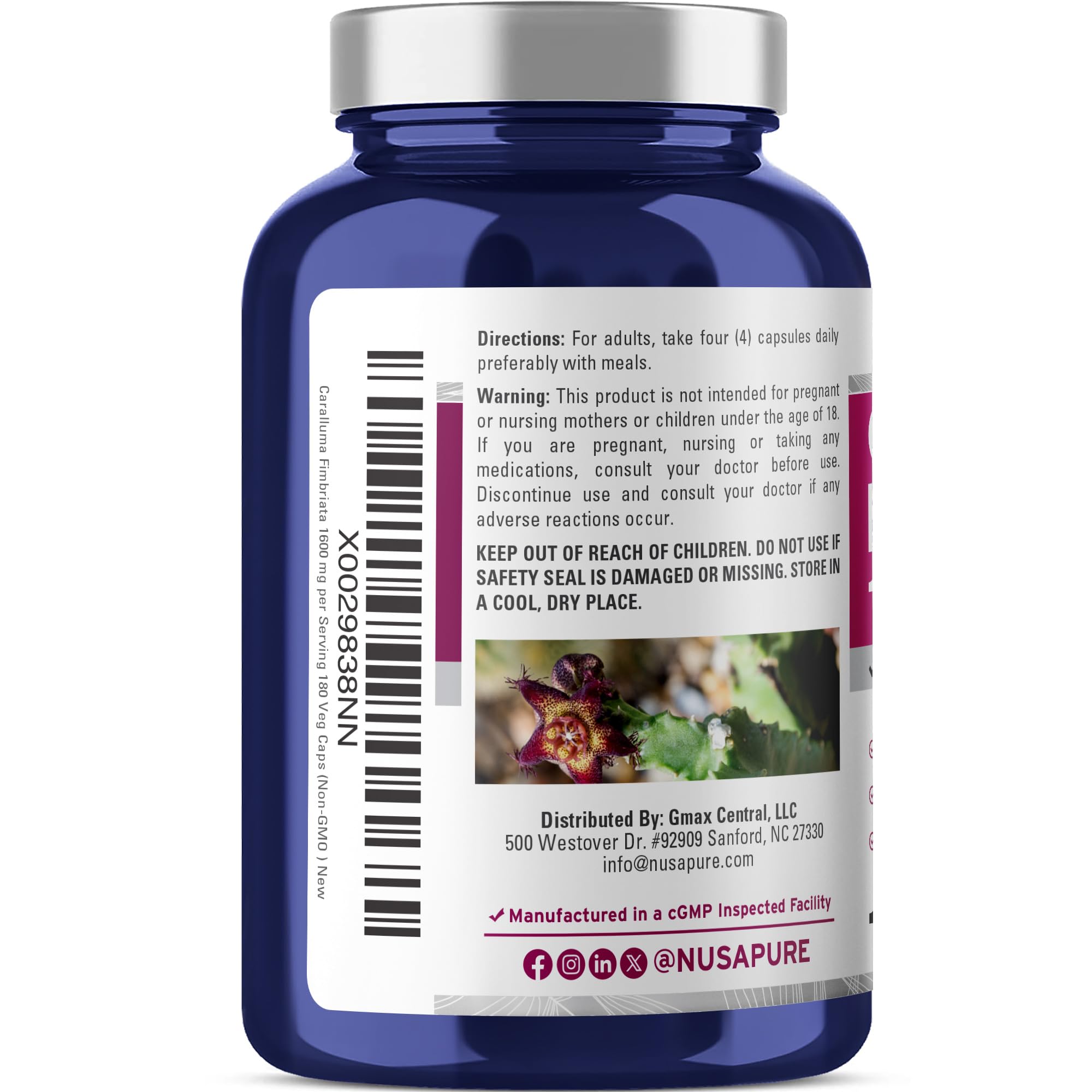 Caralluma Fimbriata, Vegan, 1600mg, 180 Veg Capsules - 45 Servings — Amazon image 3