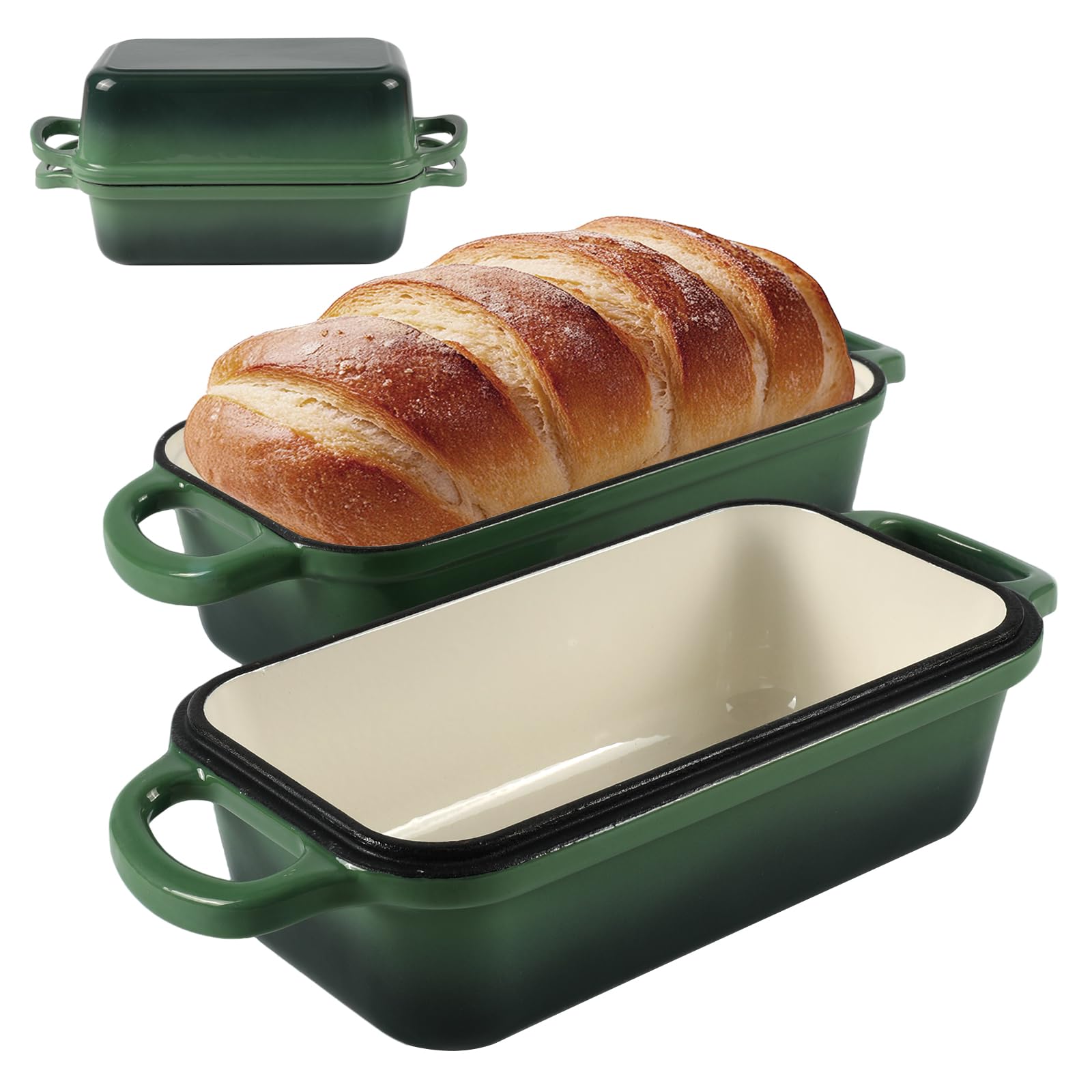 Leiroonkasst Enameled Cast Iron Loaf Pan with Lid