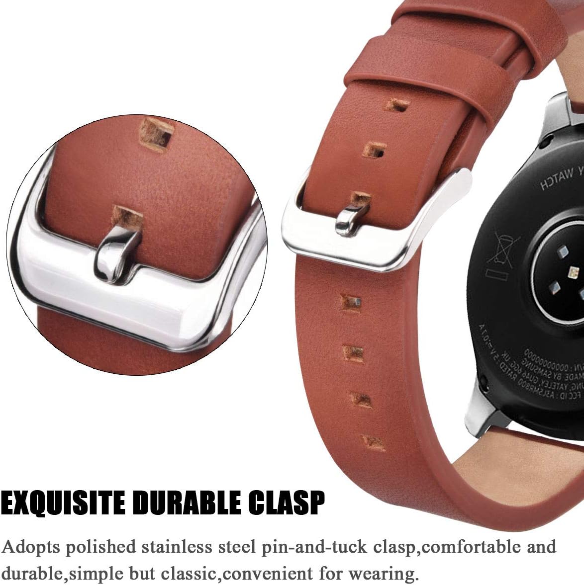 V-MORO Leather Band Compatible with Galaxy Watch 46mm Bands/Gear S3 Frontier Band 22mm Italian Premium Genuine Leather Strap Replacement for Samsung Galaxy Watch 46mm/Gear S3 Smartwatch