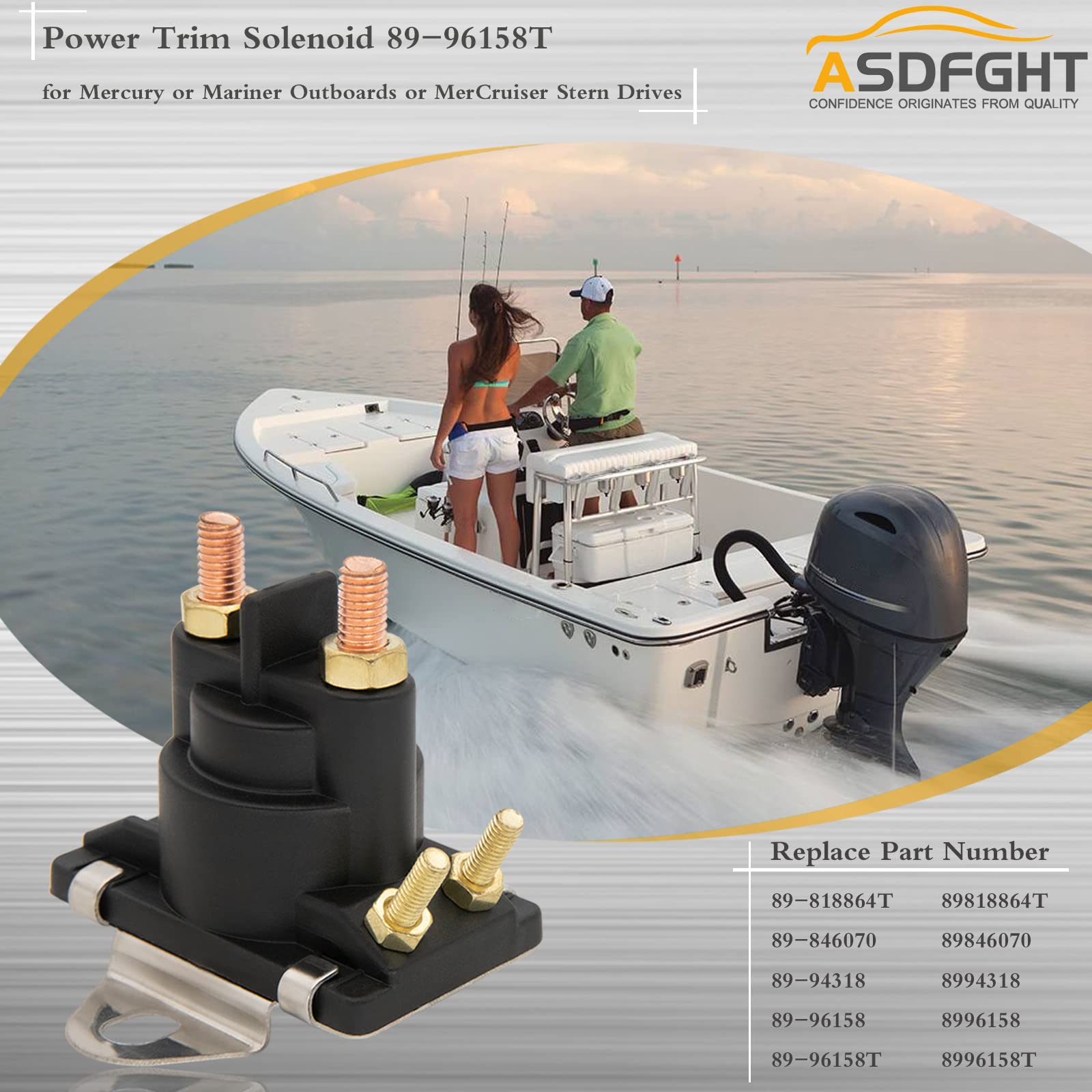 ビートマニア　8.9.11.12.13 12V (2pcs) Power Trim Solenoid Switch - 89-96158T Solenoid, for