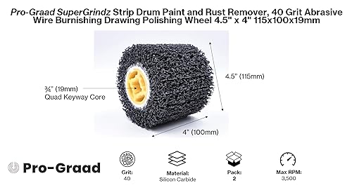 Miniatura 8 de Tira y limpia pintura de tambor abrasivo y removedor de óxido, rueda de pulido de trefilado de grano 40 para acondicionamiento de superficies de
