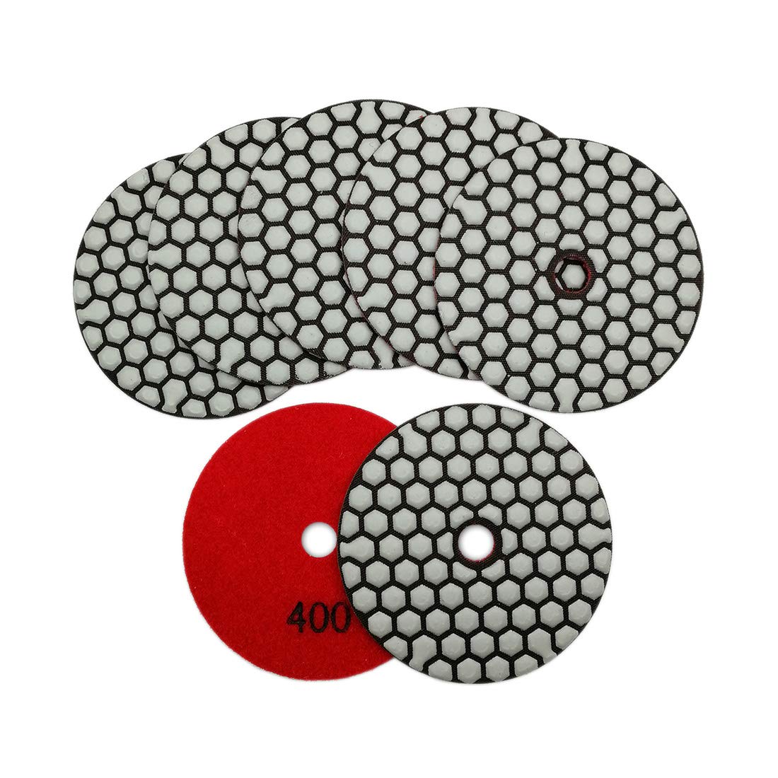 SHDIATOOL Dry Diamond Polishing Pads 4-Inch Sanding Disc Grit 400 for Granite Marble Stone 7Pcs