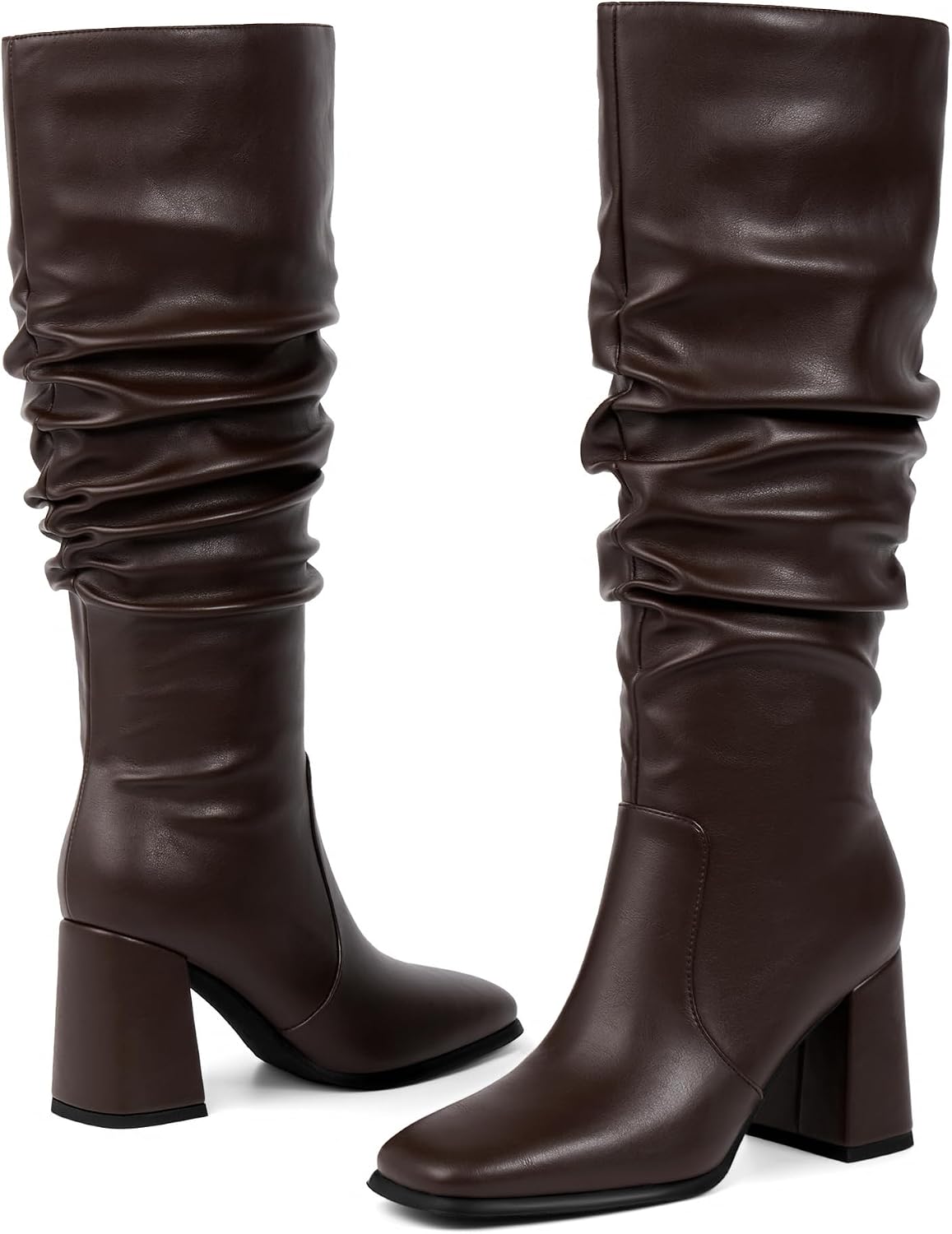 Modatope Knee High Boots Women Square Toe Chunky Heel Fashion Tall Boots image 5