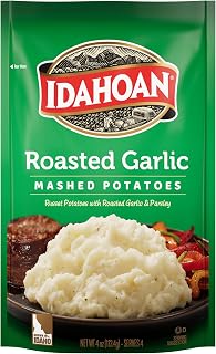 Idahoan Roasted Garlic Mashed Potatoes 4 oz - 100% Real Idaho Potatoes, Gluten-Free, Ready in 4 Minutes