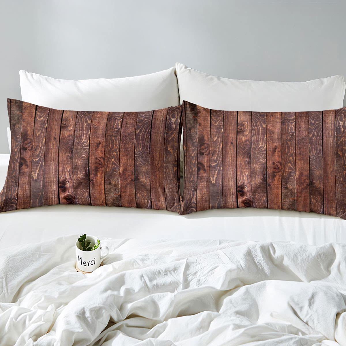 Juego de sábanas de Madera para Cama de Campo, Cama rústica, para niños, Adultos, Funda de Cama Ultra Suave, Estilo campestre, tamaño King