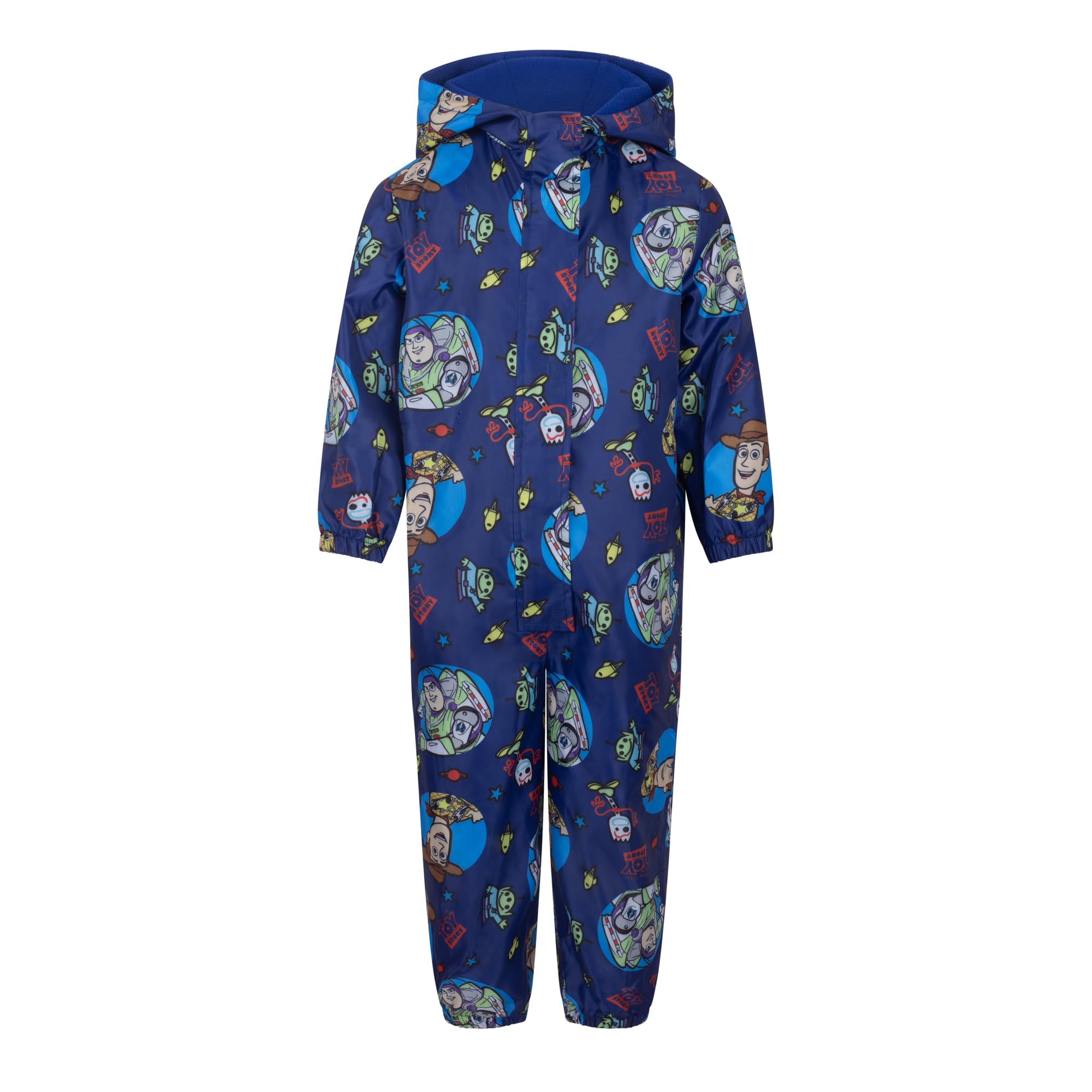 Disney Boys Toy Story Woody & Buzz Lightyear Hooded Puddle Suit With Fleece Lining, All In One, 18-24 Months: 92Cm, Blue