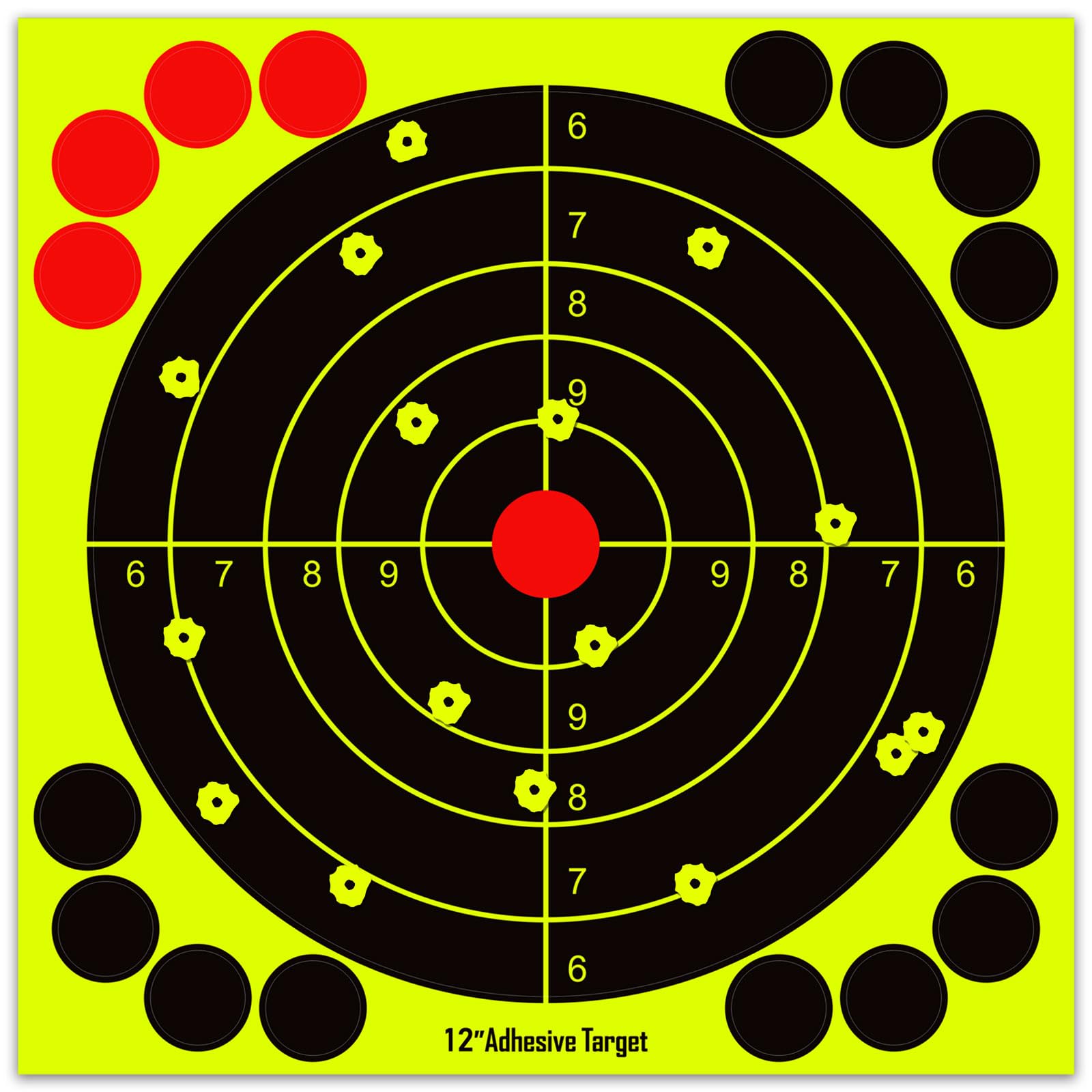 LikeLety 12x12 Inch Splatter Adhesive Targets Stickers Reactive Shooting Targets for Outdoor Indoor Shooting Practice (10/25 Pack)