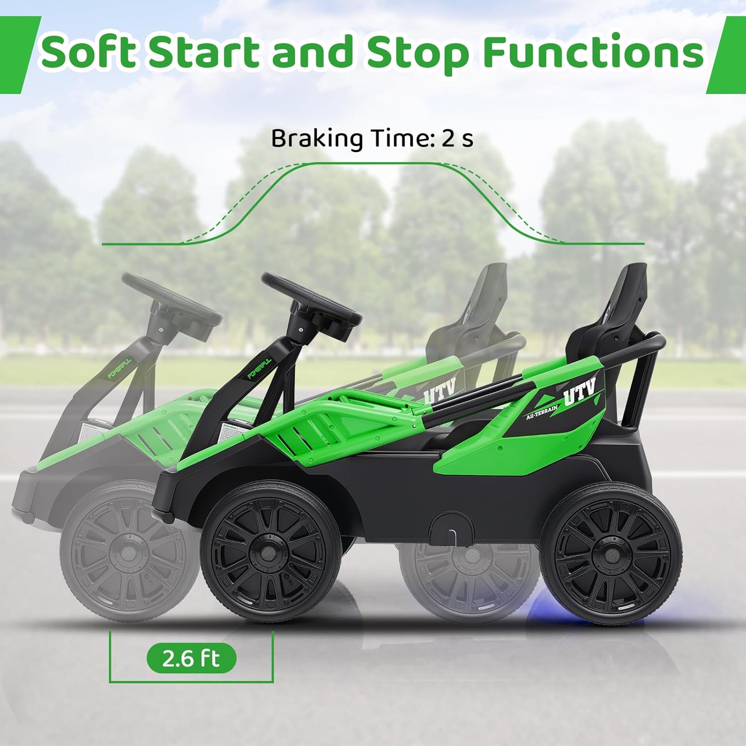 Costzon Electric Go Kart for Big Kids, 12V Ride on Race Toy Car w/Remote Control, LED Lights, 3 Speeds, 16" Wide Seat, Shock Absorbers, Horn & Music, Racing Kids Electric Kart for Boys & Girls (Green)