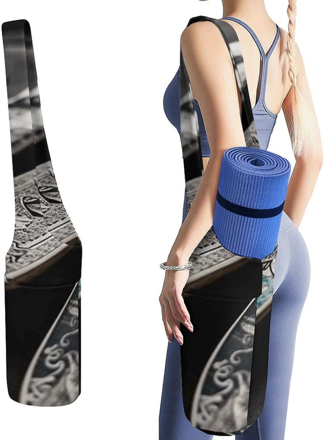 Skate Boards Yoga Mat Bag Yoga Backpack Multi Pocket Exercise Yoga Mat Carrier Multi-Functional Storage Bag for Pilates Beach Travel And Everyday Use