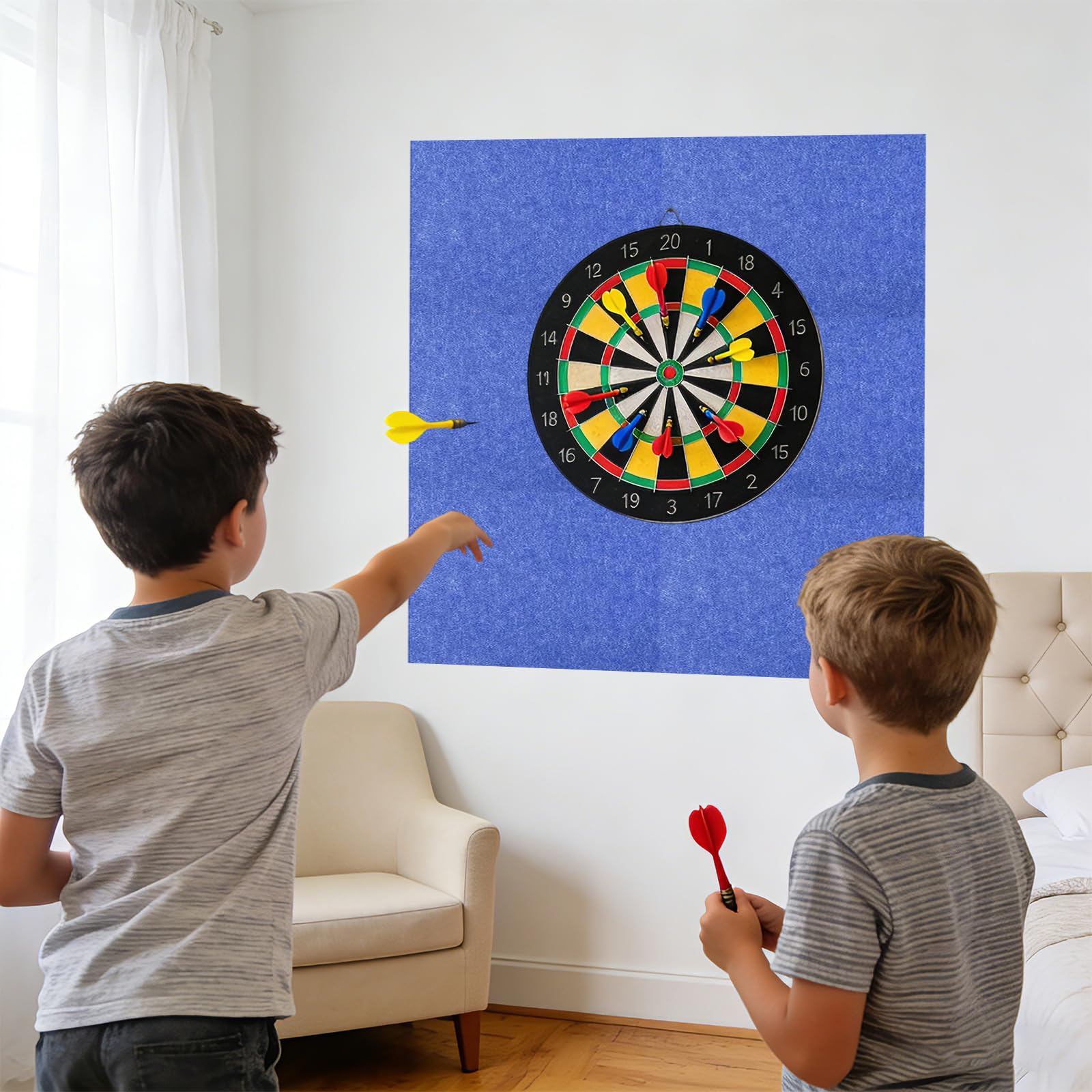 Dartboard Wandschutz, Filz Dartscheibe Wandschutz Selbstklebend, Wandumrandung für Dartboard, Filz-Dartböard-Wandschütz für Dart Wandschütz,Dartböard-Rückseite, Filz-Wandfliesen Kork Board