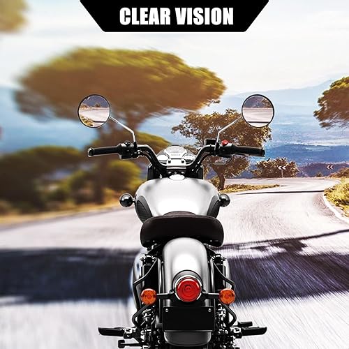 Miniatura 5 de DREAMIZER Espejo de motocicleta de 0.394 in, espejo cromado para Cafe Racer Shadow Rebel 250 Nighthawk VTX1300 1800 CB500 550 600 650 750 900 1000