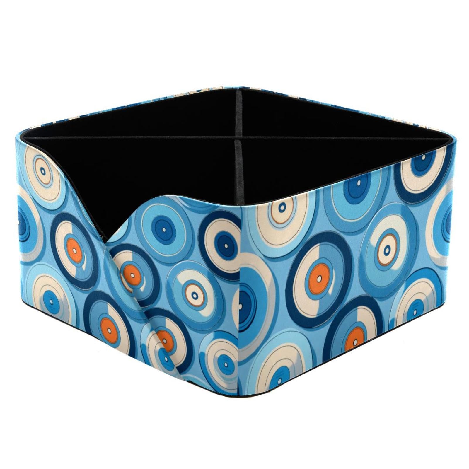 Boîte de rangement pour enfants et femmes, organiseur de bureau bleu rectangulaire