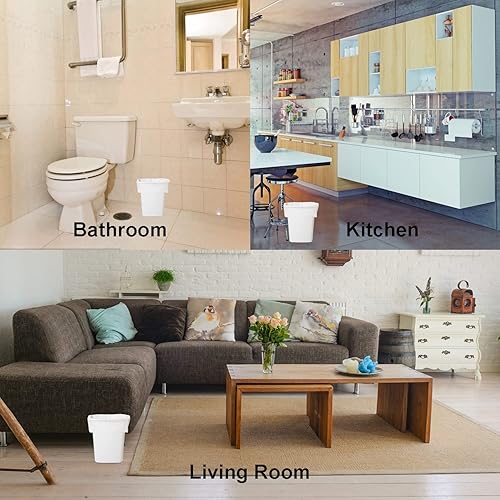 Miniatura 3 de Bolsas de basura pequeñas de 1.2 galones, mini bolsas de basura sin perfume, a prueba de fugas, 80 unidades para baño, cocina, oficina, basurero, se