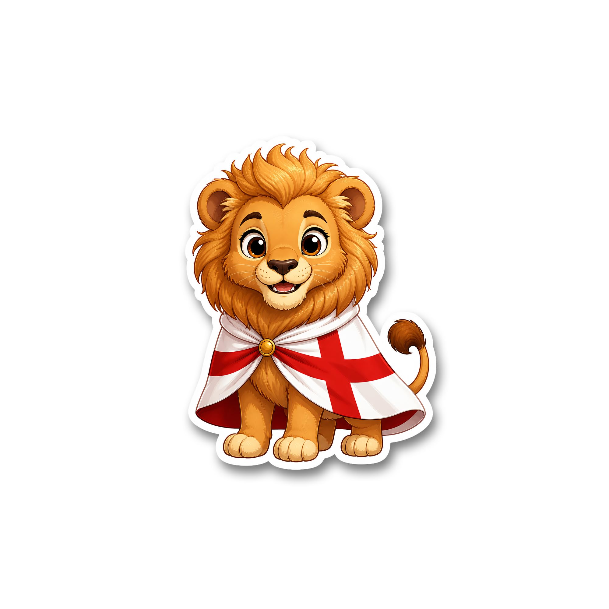England Lion with St George's Cross Flag Vinyl Sticker for Cars, Laptops & Travel Bags – English Pride Decal, Souvenir & Gift – Waterproof, UV Resistant, Bubble-Free Premium Vinyl – UK Made (ENG)