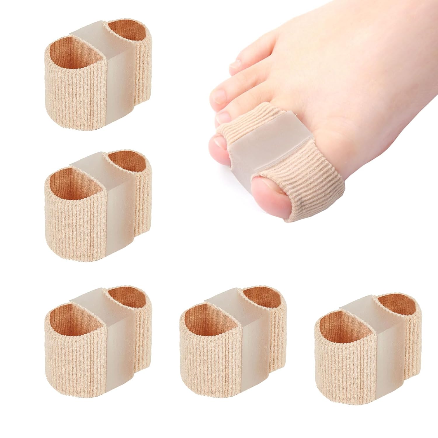 6-pack Toe Separators for Women & Men - Corrector Pads for Hallux Valgus to Relieve Big Toe Discomfort and Foot Pain During Pedicure