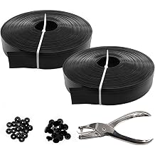 Chain Link Fence Privacy Tape, 2 Rolls of 246ft x 0.15ft Chain Link Fence Slats, Fence Covering Privacy, Black 400PCS Buttons + 1 Puncher Included