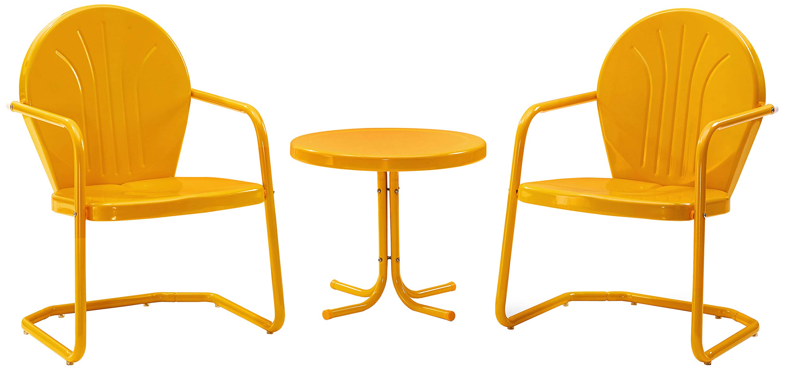 Crosley Furniture Griffith 3-Piece Outdoor Bistro Set in Tangerine