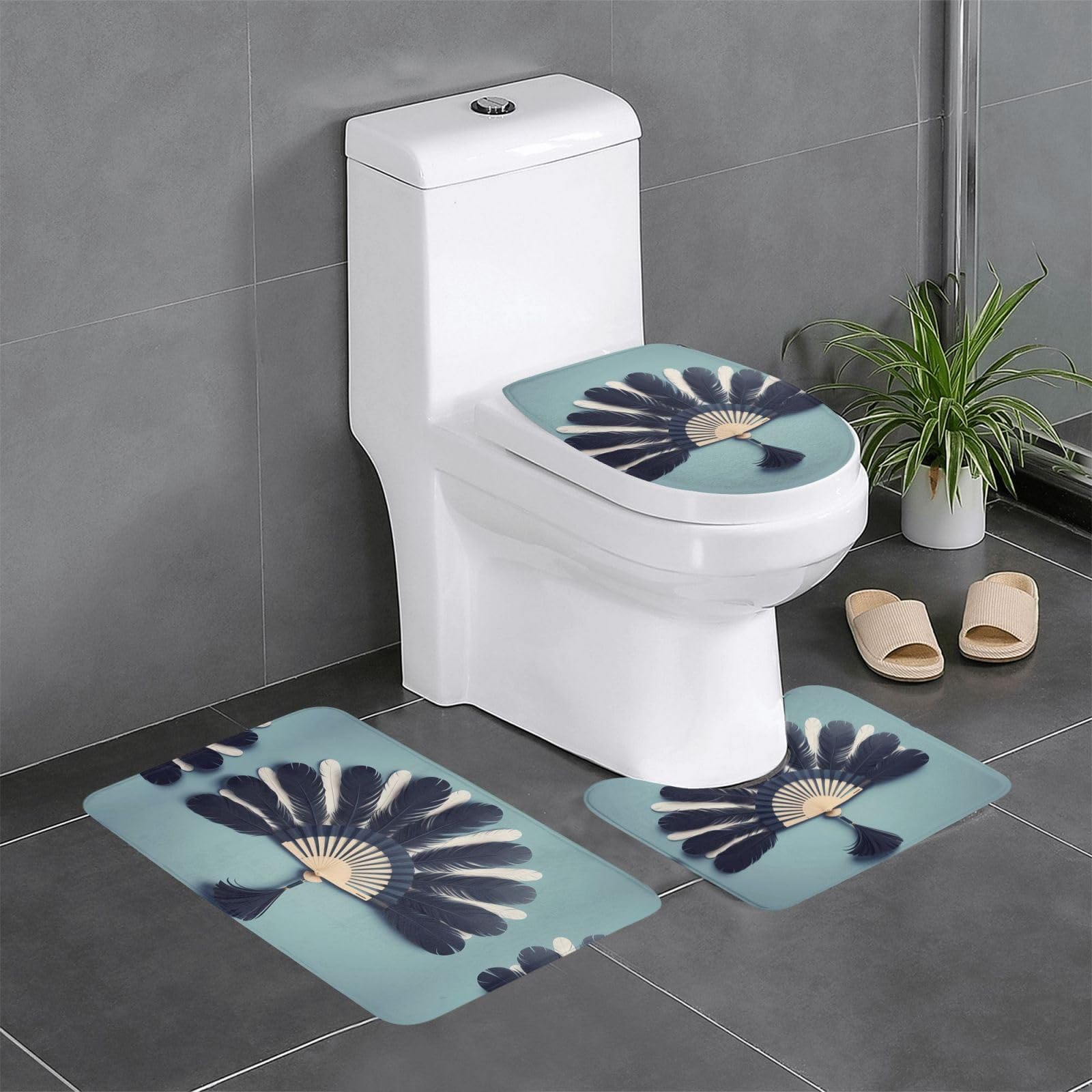 Tapis de salle de bain antidérapants lot de 3 contre glissade