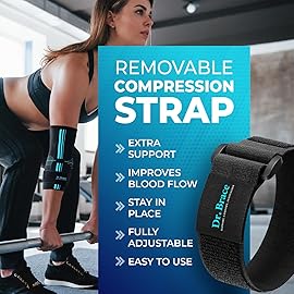 DR. BRACE Elite Elbow Brace Support, Breathable Elbow Compression Sleeve with Gel Pad for Golfer\'s, Tennis Elbow & Tendonitis Treatment & Pain Relief 2024 (Black-Blue, X-Large)