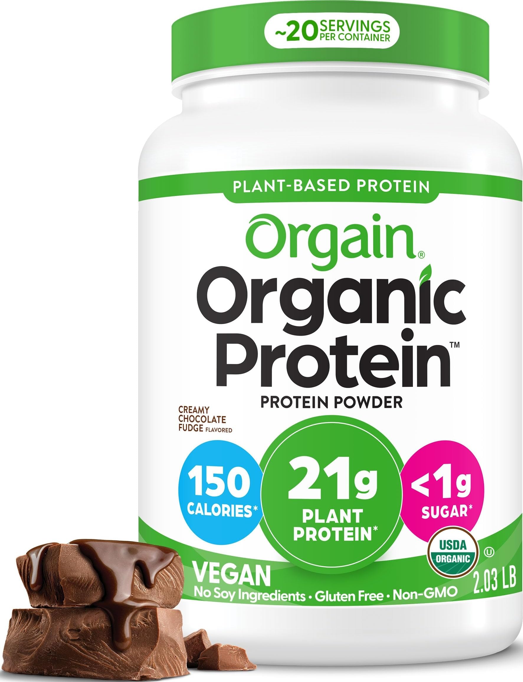 Orgain Organic Vegan 21g Protein Powder, Strawberries & Cream, 2.03 lb — Amazon image 11