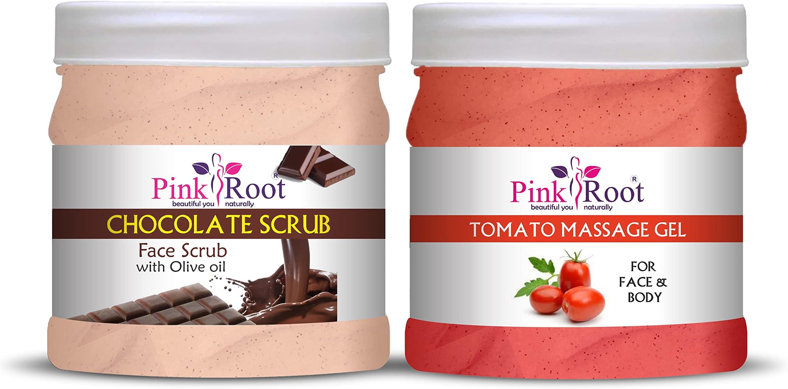 Pink Root Tomato Massage Gel 500ml with Chocolate Scrub 500ml