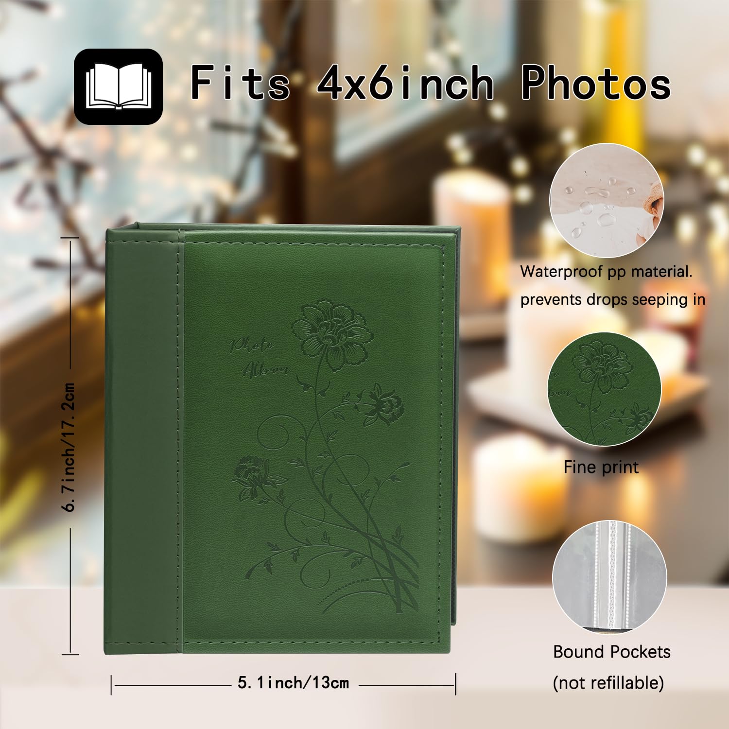 Miaikoe Small Photo Album 6x4 2 Packs, Each Pack Holds 50 Vertical Pictures - Image 2