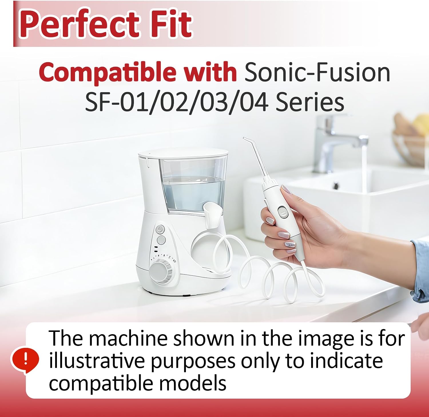 2 Pcs Replacemet Hose Compatible with Waterpik SF-01/02/03/04, Hose for Toothbrush Water Flosser Accessories Replacement Parts