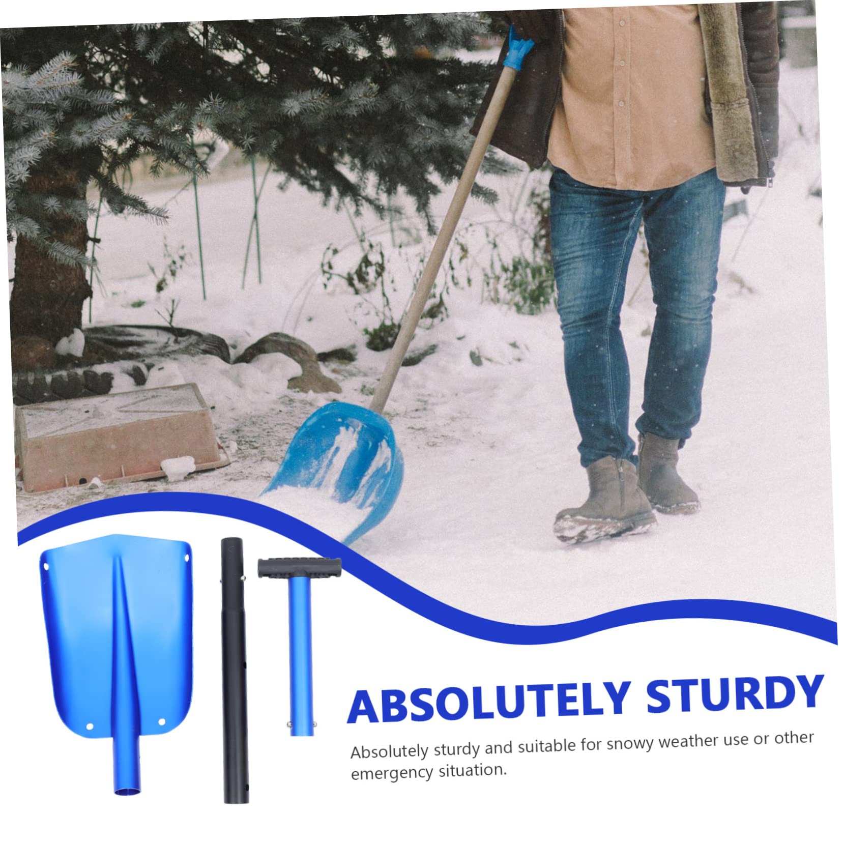 Pala da Neve Pieghevole in Lega di Alluminio, Blu, 1 Pezzo | Manico Ergonomico, per Uso in Condizioni Nevose, Attrezzo Multifunzione per Ghiaccio e Terra