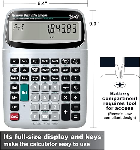 Miniatura 2 de Calculated Industries 43430 Qualifier Plus IIIfx Desktop PRO Calculadora de finanzas hipotecarias de bienes raíces | Llaves claramente etiquetadas |