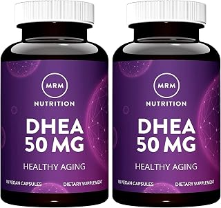 MRM Nutrition DHEA 50mg | Healthy Aging | Micronized for Absorption | Memory + Mood | HPLC Tested for Purity + Potency | Gluten-Free + Vegan + Non GMO | 90 Servings (Pack of 2)